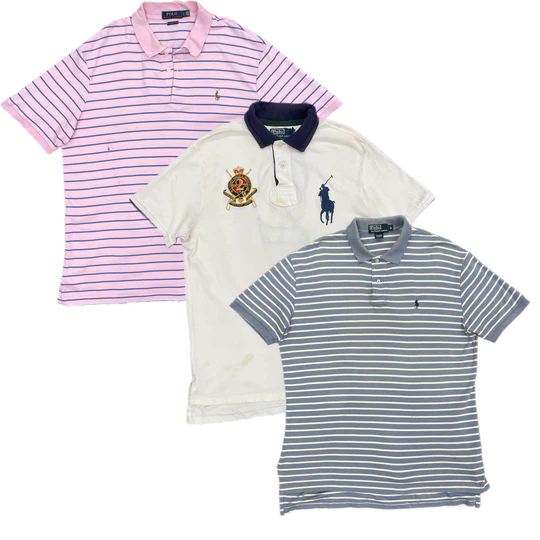 50X POLO RALPH LAUREN COLLAR T-SHIRTS GRADE B