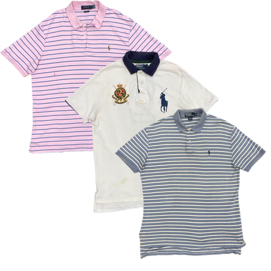 50X POLO RALPH LAUREN COLLAR T-SHIRTS GRADE B